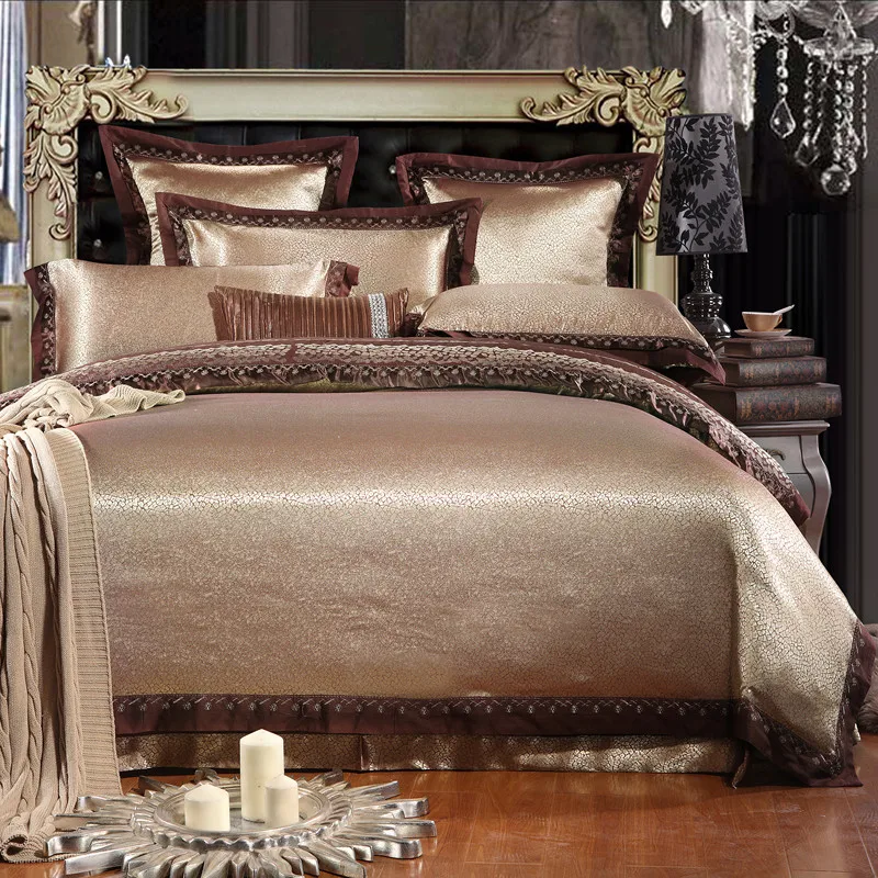 Wedding Jacquard bedding 100%cotton Embroidered Pillowcase Duvet cover bed sheets European feelings - gray gold
Wedding Jacquard bedding 100%cotton Embroidered Pillowcase Duvet cover bed sheets European feelings - gray gold