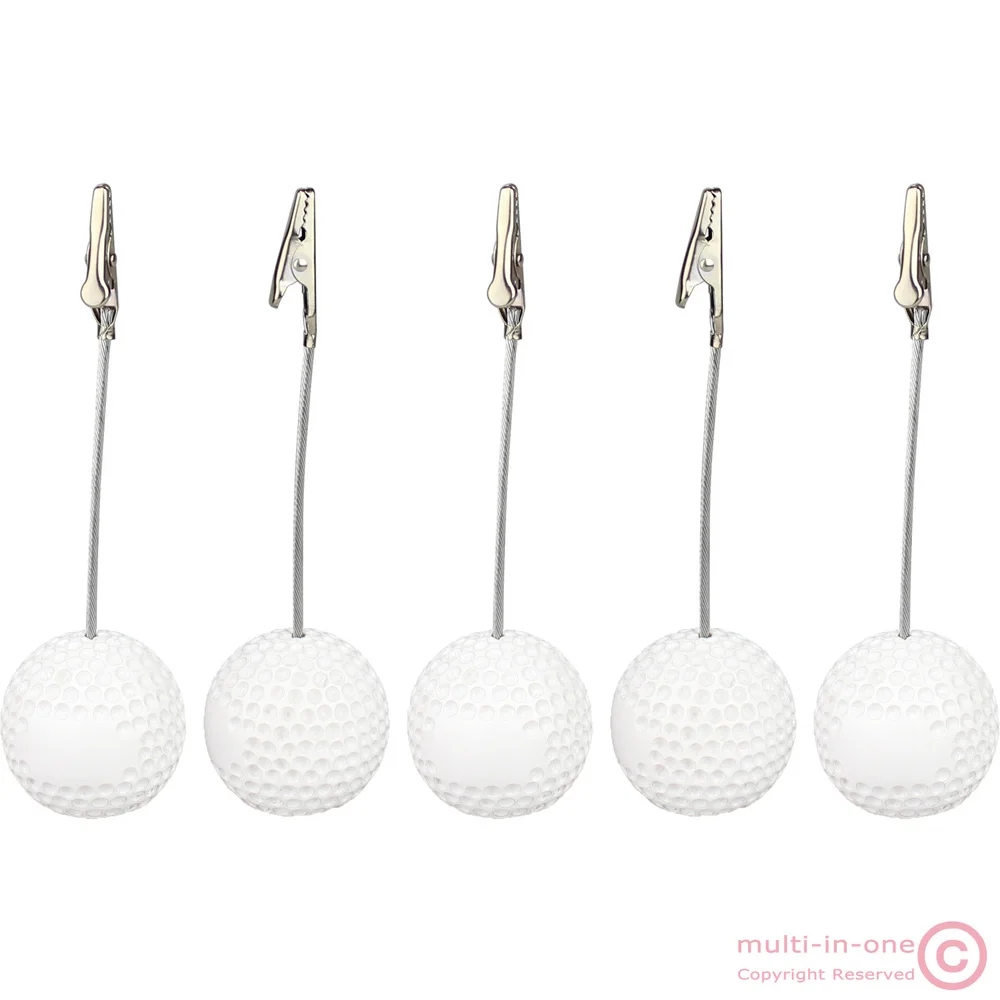 Image lot 5pcs solid resin golf ball wire recipe desk card note memo photo clip holder or paper weight