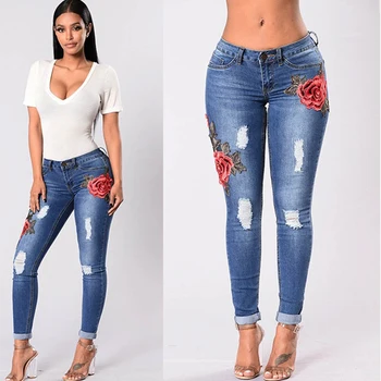 2018 Long ripped Jeans Women Basic Classic High Waist Skinny Pencil Blue Denim Pants embroidery Zipper Elastic Stretch Jeans 3XL
2018 Long ripped Jeans Women Basic Classic High Waist Skinny Pencil Blue Denim Pants embroidery Zipper Elastic Stretch Jeans 3XL