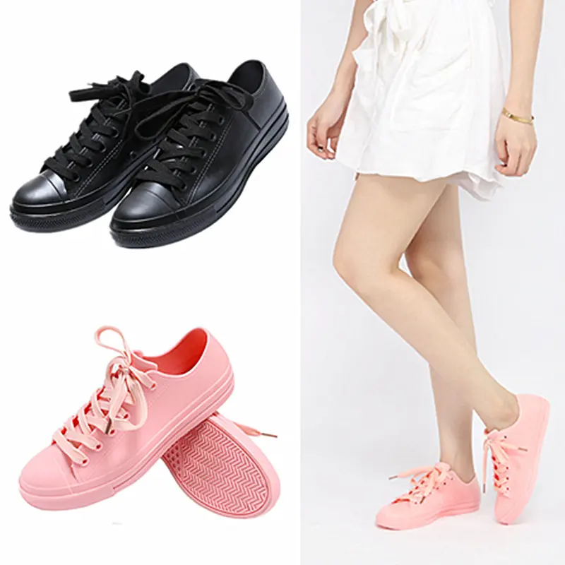 EOEODOIT Jelly Flats Women Flat Heel Round Toe Lace Up Sneakers Rain Shoes Spring Autumn Summer Casual Shoes Slip Resistance
EOEODOIT Jelly Flats Women Flat Heel Round Toe Lace Up Sneakers Rain Shoes Spring Autumn Summer Casual Shoes Slip Resistance