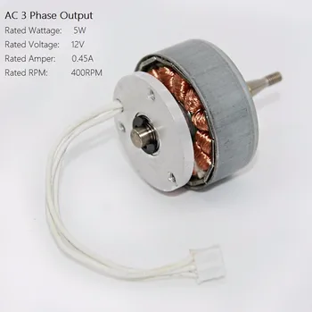 AC 3 Phase Permanent Magnet Generator 12V 0.45A Alternator Educational Wind Turbine Science KIT, Come with Rectifier
AC 3 Phase Permanent Magnet Generator 12V 0.45A Alternator Educational Wind Turbine Science KIT, Come with Rectifier