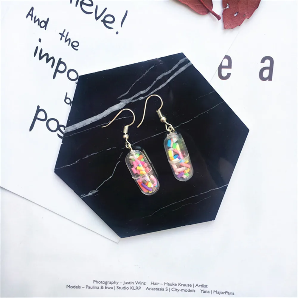 Creative Handmade Funny Capsule Cute Candy Drop Earrings For Women Strange Little Cartoon Translucent Dangle Earring A539
Creative Handmade Funny Capsule Cute Candy Drop Earrings For Women Strange Little Cartoon Translucent Dangle Earring A539