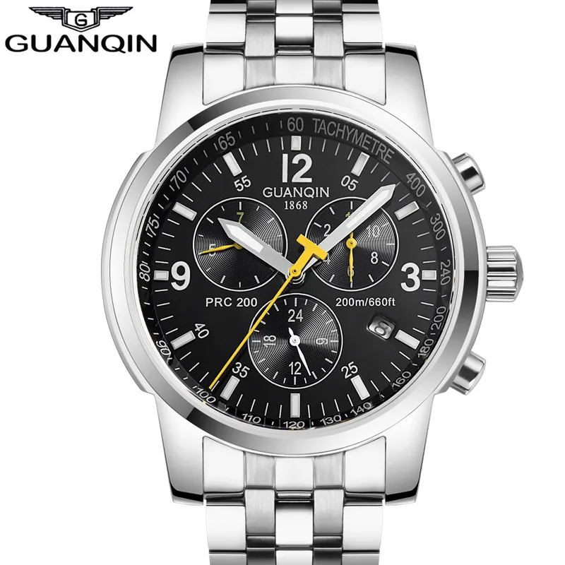 

relogio masculino GUANQIN Automatic Self-Wind Luxury Men Sport Watch Mens 24 Hour Date Luminous Waterproof Full Steel Wristwatch