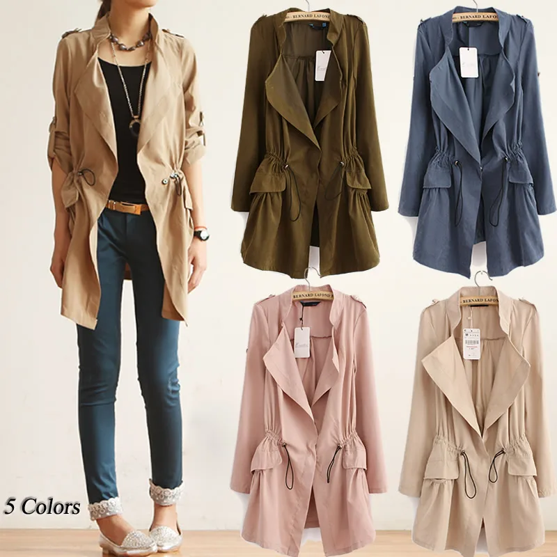 Trench Coat Spring Autumn 2019 Korean Fashion Elastic Waist Women Clothing Slim Coat Ladies Casual Long Coats Windbreaker Female
Trench Coat Spring Autumn 2019 Korean Fashion Elastic Waist Women Clothing Slim Coat Ladies Casual Long Coats Windbreaker Female