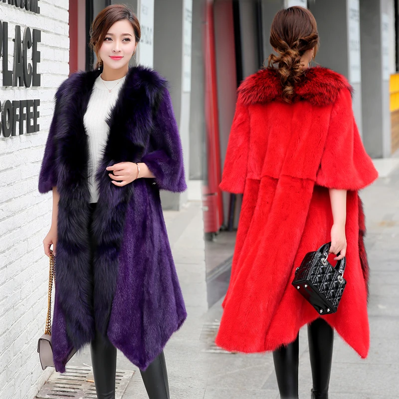 2017 new fashion women natural real mink fur coat silver fox collar outwear long
2017 new fashion women natural real mink fur coat silver fox collar outwear long