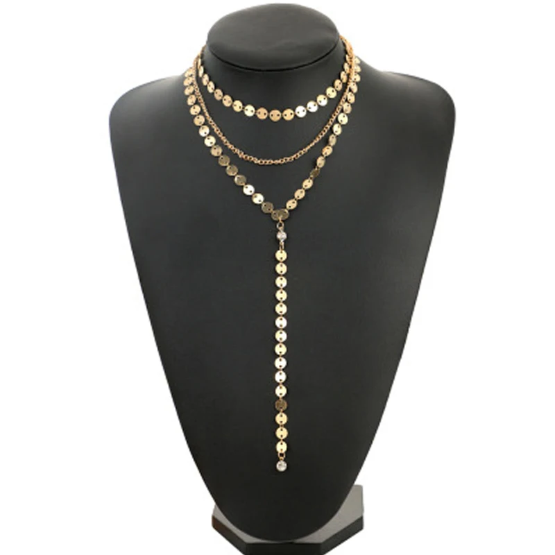 2018 Hot Sale Gold Silver Sequins Long Tassel Choker Necklace For Women Double Layer Sequins Multilayer Necklace Fashion Jewelry
2018 Hot Sale Gold Silver Sequins Long Tassel Choker Necklace For Women Double Layer Sequins Multilayer Necklace Fashion Jewelry
