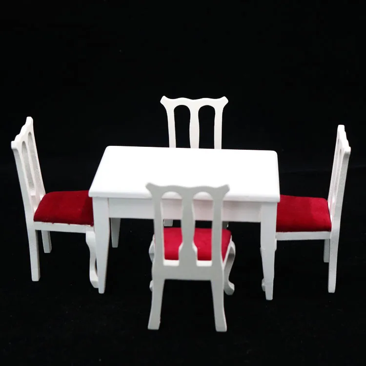 G07-X035 children baby gift Toy 1:12 Dollhouse mini Furniture Miniature rement Doll accessories dining hall flannel table 5pcs | Игрушки и