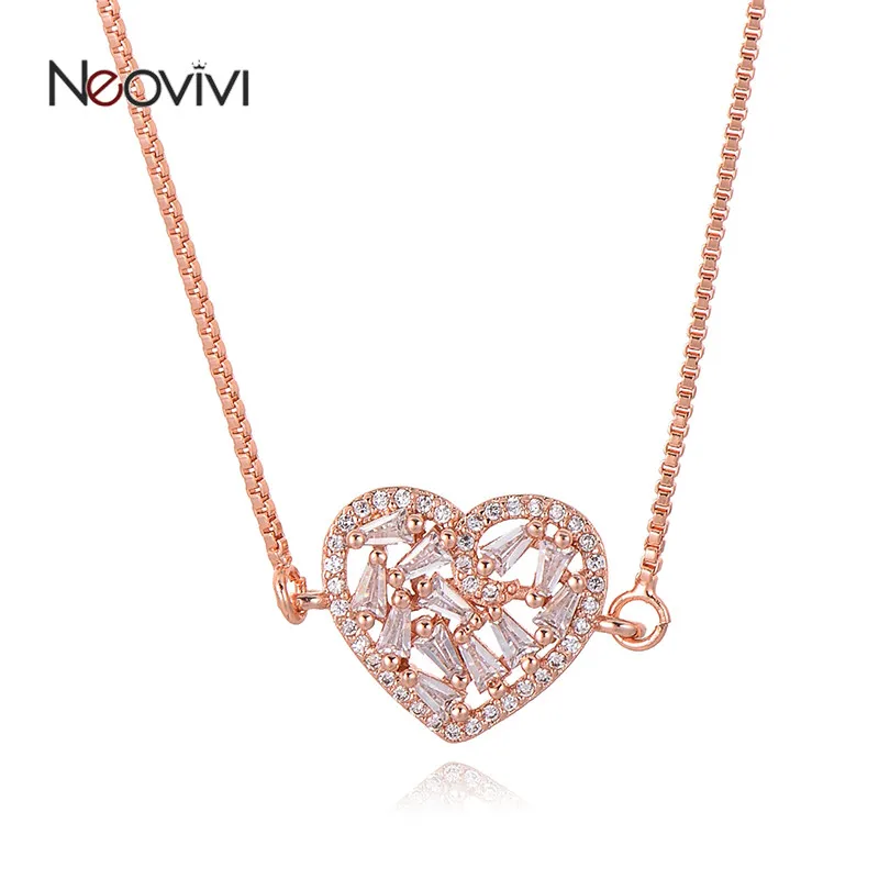 Neovivi Fashion Women Wedding Romantic Necklaces Heart Micro Pave Zircon Hollow Shiny Charm Necklace for Women Lover DIY Jewelry
Neovivi Fashion Women Wedding Romantic Necklaces Heart Micro Pave Zircon Hollow Shiny Charm Necklace for Women Lover DIY Jewelry