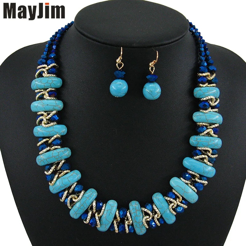 Bohemia Stone necklace 2018 fashion jewelry sets Handmade beads chain crystal dubai jewelry sets Vintage Bijoux Accessories
Bohemia Stone necklace 2018 fashion jewelry sets Handmade beads chain crystal dubai jewelry sets Vintage Bijoux Accessories