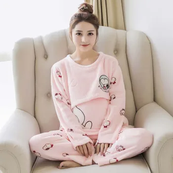 Maternity Breastfeeding Sleepwear for Nursing Pregnant Nightgown Maternity Clothing 2pcs/set Flannel Winter Pregnant Clothing
Maternity Breastfeeding Sleepwear for Nursing Pregnant Nightgown Maternity Clothing 2pcs/set Flannel Winter Pregnant Clothing
