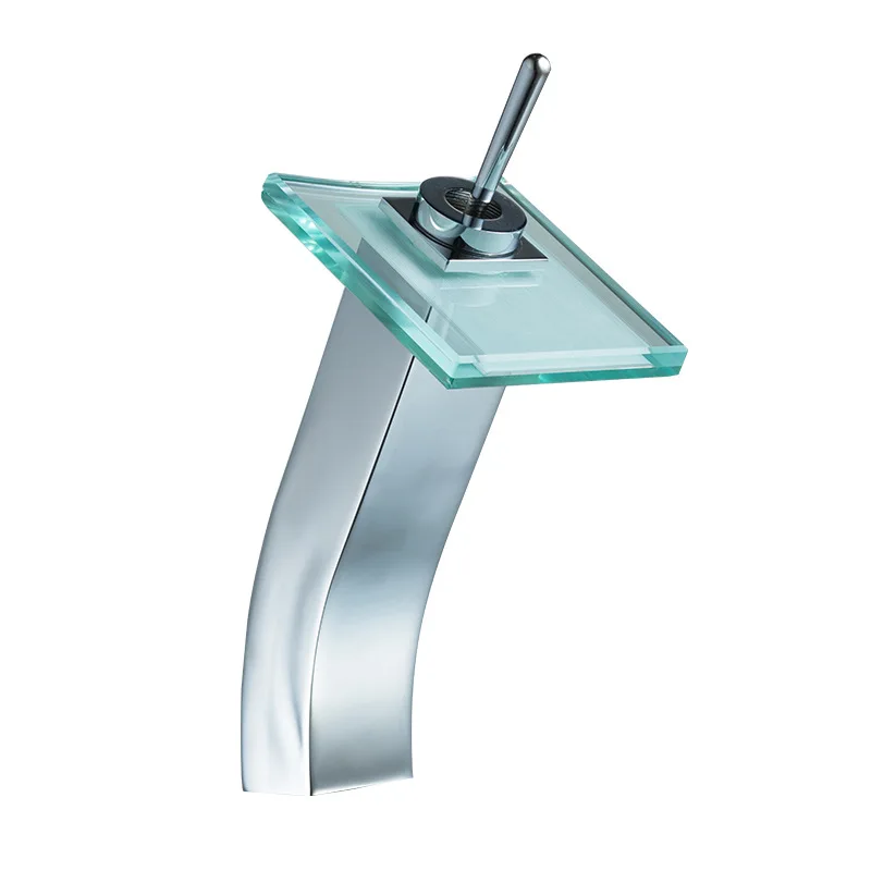 Fine copper faucet glass waterfall mixing faucet Bathroom basin cold and hot faucet
Fine copper faucet glass waterfall mixing faucet Bathroom basin cold and hot faucet