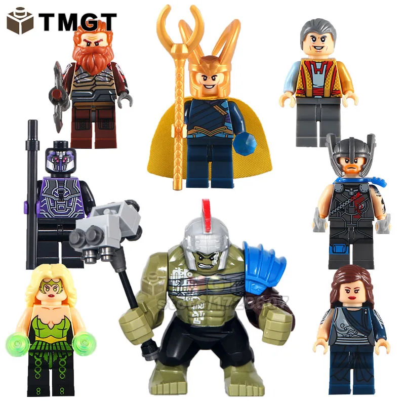 8pcs/lot X0165 Thor Amora Jane Foster Hulk Loki Sakaarian Guard Grandmaster Volstagg Super Heroes Building Blocks Toys
8pcs/lot X0165 Thor Amora Jane Foster Hulk Loki Sakaarian Guard Grandmaster Volstagg Super Heroes Building Blocks Toys