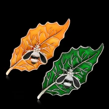 Fashion fine Bees Brooch Green/Orange color Leaves Enamel Women's Banquet Brooch Social, Party, Ball jewelry Gifts
Fashion fine Bees Brooch Green/Orange color Leaves Enamel Women's Banquet Brooch Social, Party, Ball jewelry Gifts
