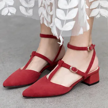YMECHIC Summer 2019 Kid Suede Closed Pointed Toe Chunky Heels Ladies Shoes and Sandals Female Narrow Band Ankle Strap Sandal
YMECHIC Summer 2019 Kid Suede Closed Pointed Toe Chunky Heels Ladies Shoes and Sandals Female Narrow Band Ankle Strap Sandal