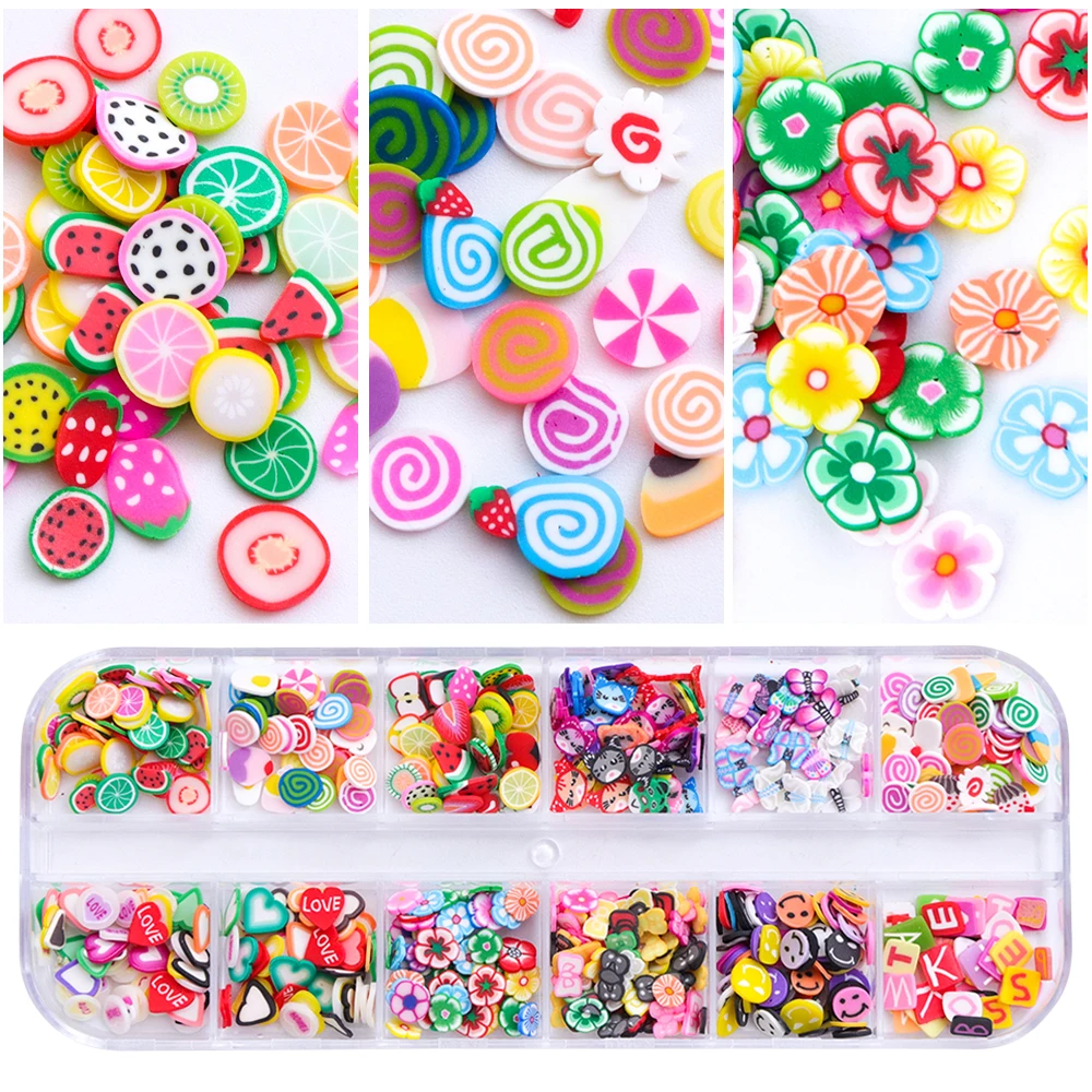 Candy Color Fimo Mix Shape Decoration Tips For Nail Art Fruit Flower Lollipop Cute Slices Sequins Summer Design Manicure LART
Candy Color Fimo Mix Shape Decoration Tips For Nail Art Fruit Flower Lollipop Cute Slices Sequins Summer Design Manicure LART