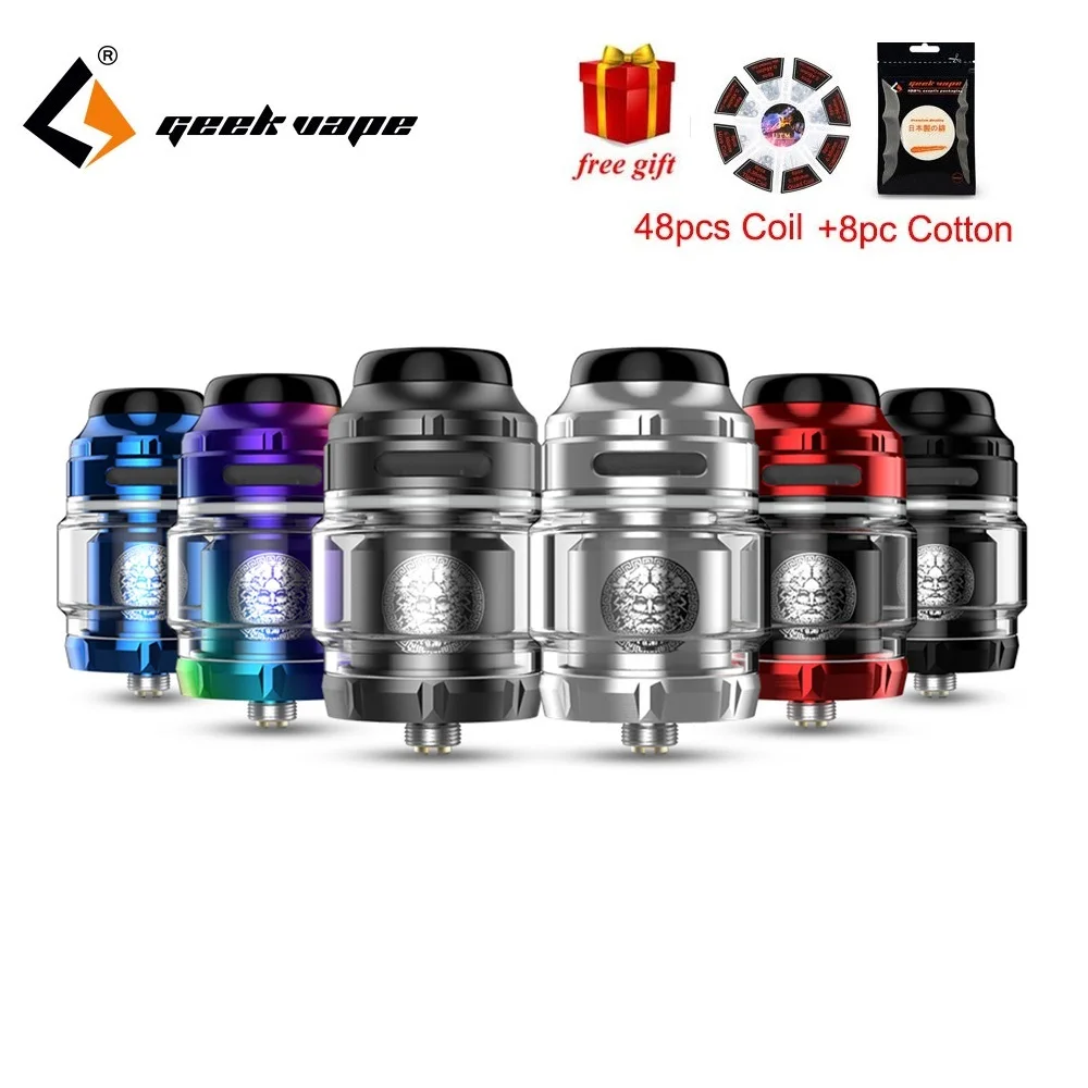 

Free Coil & Cotton!!! Original GeekVape Zeus X RTA 4.5ml/2ml Tank with Easy Single/dual Coil Build Deck E-cig Atomizer VS Zeus