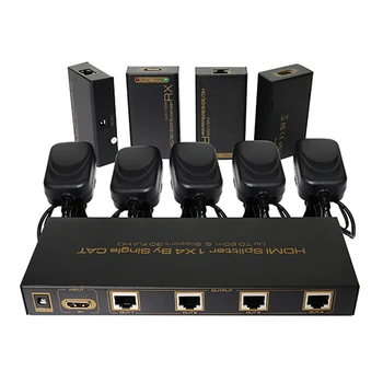 HDMI 1x4 Extender HDMI Splitter Extender by Cat6/7 cable up to 60M 1 TX and 4 RX Transmitter Receiver
HDMI 1x4 Extender HDMI Splitter Extender by Cat6/7 cable up to 60M 1 TX and 4 RX Transmitter Receiver