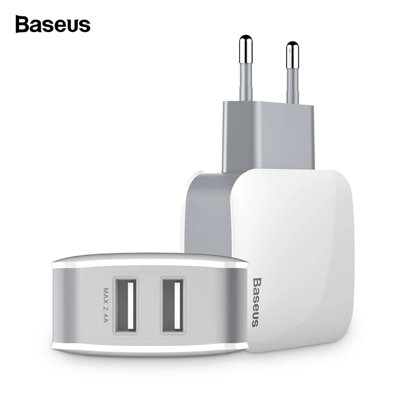 Baseus Universal Phone USB Charger Dual Ports Travel Wall Charger Adapter 2.4A EU US Plug Mobile Phone Charger For iPhone Tablet
Baseus Universal Phone USB Charger Dual Ports Travel Wall Charger Adapter 2.4A EU US Plug Mobile Phone Charger For iPhone Tablet