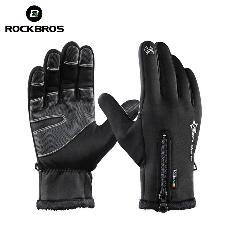 ROCKBROS Winter Fleece Thermal Bicycle Cycling Gloves Full Finger Phone Screen Touch Gloves Windproof Keep Warm MTB Bike Gloves
ROCKBROS Winter Fleece Thermal Bicycle Cycling Gloves Full Finger Phone Screen Touch Gloves Windproof Keep Warm MTB Bike Gloves