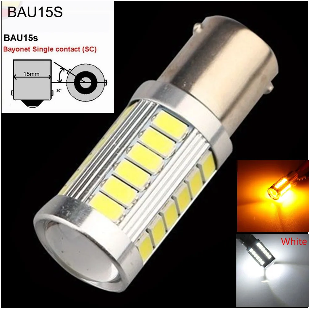 1pc Warm White 8 5050Led 581 Py21w 1156PY Turn Signal Indicator Bulbs Bau15s 24v
