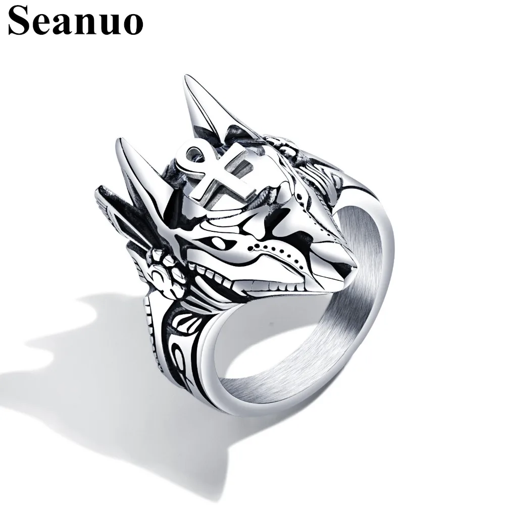Seanuo Hot 2019 Anubis Head Stainless Steel Men Biker Finger Ring Vintage Punk Rock Egyptian Cross Male Motorcycle Cocktail Ring
Seanuo Hot 2019 Anubis Head Stainless Steel Men Biker Finger Ring Vintage Punk Rock Egyptian Cross Male Motorcycle Cocktail Ring