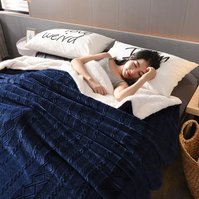 High quality solid color cashmere + flannel double sided blanket, winter thick warm blanket large size quilt blanket
High quality solid color cashmere + flannel double sided blanket, winter thick warm blanket large size quilt blanket