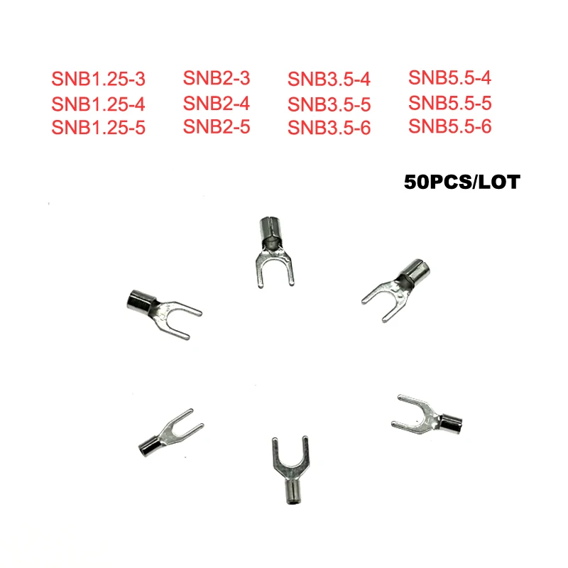 Spade bare cord end terminal 50pcs