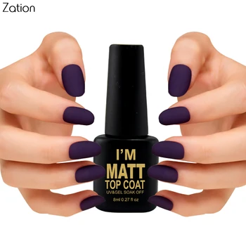 Zation Matte Top Coat VU Nail Gel Polish Long Lasting Matt Gel Nail Art Tips Dull Finish Top Coat Gel Easy Clean Gel Varnish