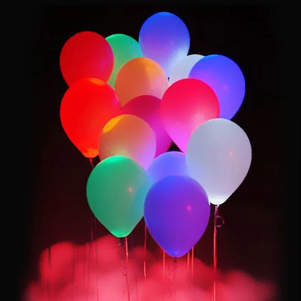 

15Pcs LED Balloons 12 Inches Latex Multicolor Lights Helium Balloons Christmas Hollween Decor Wedding Birthday Party Supplies