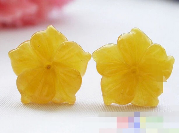 hot sell new - free shipping 12774 Hand-carved flower Topaz yellow Jasper stud earring
hot sell new - free shipping 12774 Hand-carved flower Topaz yellow Jasper stud earring