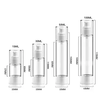 15ml 30ml 50ml 100ml Transparent Airless Pump Vacuum Container Plastic Cosmetic Bottle Refillable Bottles Emulsion Spray
15ml 30ml 50ml 100ml Transparent Airless Pump Vacuum Container Plastic Cosmetic Bottle Refillable Bottles Emulsion Spray