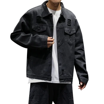 Casual Solid Denim Jacket Men Plus Size 5XL Hip Hop Worn Holes Chest Pockets Mens Jeans Jackets New Spring Men Coats Outerwear
Casual Solid Denim Jacket Men Plus Size 5XL Hip Hop Worn Holes Chest Pockets Mens Jeans Jackets New Spring Men Coats Outerwear