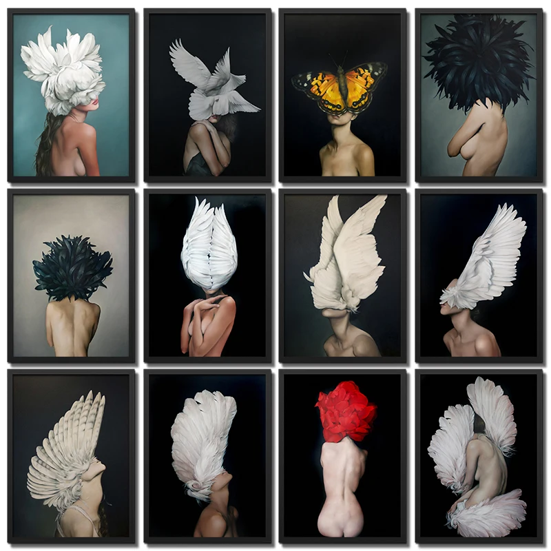 Posters and Prints Flowers Feather Women Oil Painting Canvas Wall Pictures For Living Room Home Decoration
Posters and Prints Flowers Feather Women Oil Painting Canvas Wall Pictures For Living Room Home Decoration