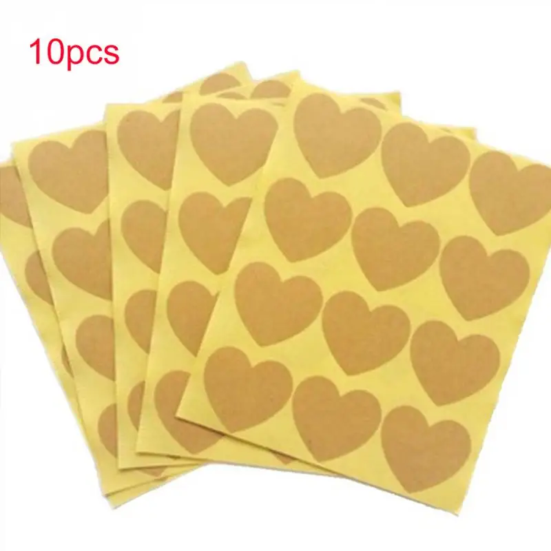 120PCS/10Sheets Love heart shape brown kraft paper stickers adhesive labels DIY graffiti painting stickers
120PCS/10Sheets Love heart shape brown kraft paper stickers adhesive labels DIY graffiti painting stickers