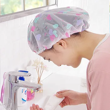 

1 PC South Korean Fashion Lovely Bath Hats Ms Thickening Adult Shampoo Hats Waterproof Shower Bath Cap