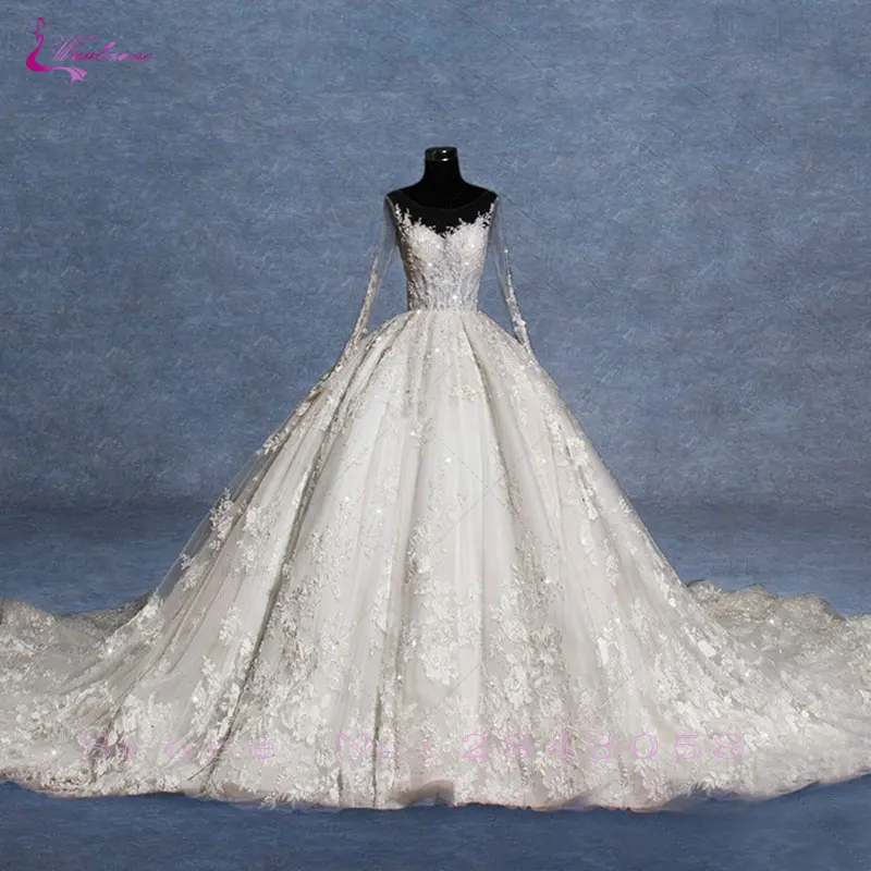 Waulizane Vintage Unique Lace Scoop Ball Gown Vestido De Noiva Luxury Embroidery Appliques Backless Wedding Dress Chapel Train
Waulizane Vintage Unique Lace Scoop Ball Gown Vestido De Noiva Luxury Embroidery Appliques Backless Wedding Dress Chapel Train
