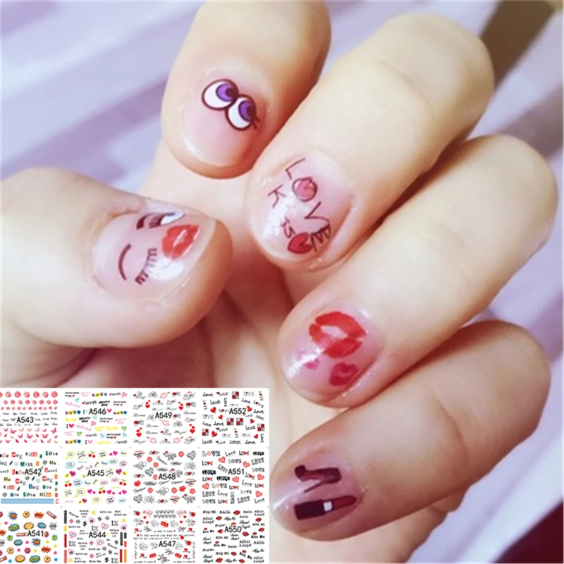 12Pcs/Sheet Water Transfer Nail Sticker Decals Lips Eyes Love Beauty Decoration Designs DIY Color Tattoo Tip
12Pcs/Sheet Water Transfer Nail Sticker Decals Lips Eyes Love Beauty Decoration Designs DIY Color Tattoo Tip