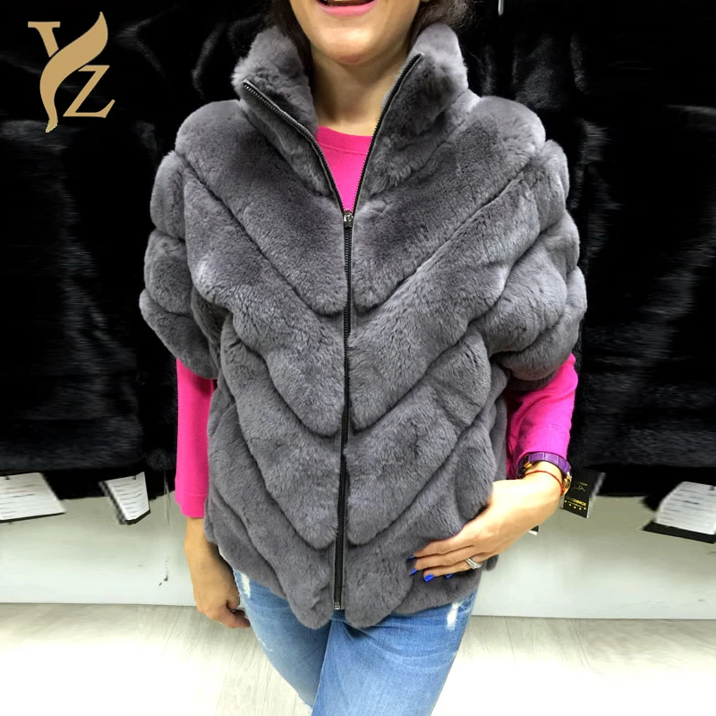Short Sleeves Real Fur Coats With Zipper Nature Fur From Rex Rabbit Furs Warm Winter Jacket For Women Plus Size Outerwear 2018
Short Sleeves Real Fur Coats With Zipper Nature Fur From Rex Rabbit Furs Warm Winter Jacket For Women Plus Size Outerwear 2018