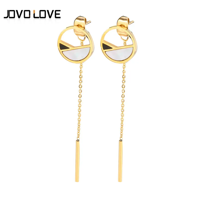 Wholesale Fashion Simple Geometric Circular White Shell Gold Color Long Chian Earrings Stainless Steel Popular Femme Earrings
Wholesale Fashion Simple Geometric Circular White Shell Gold Color Long Chian Earrings Stainless Steel Popular Femme Earrings