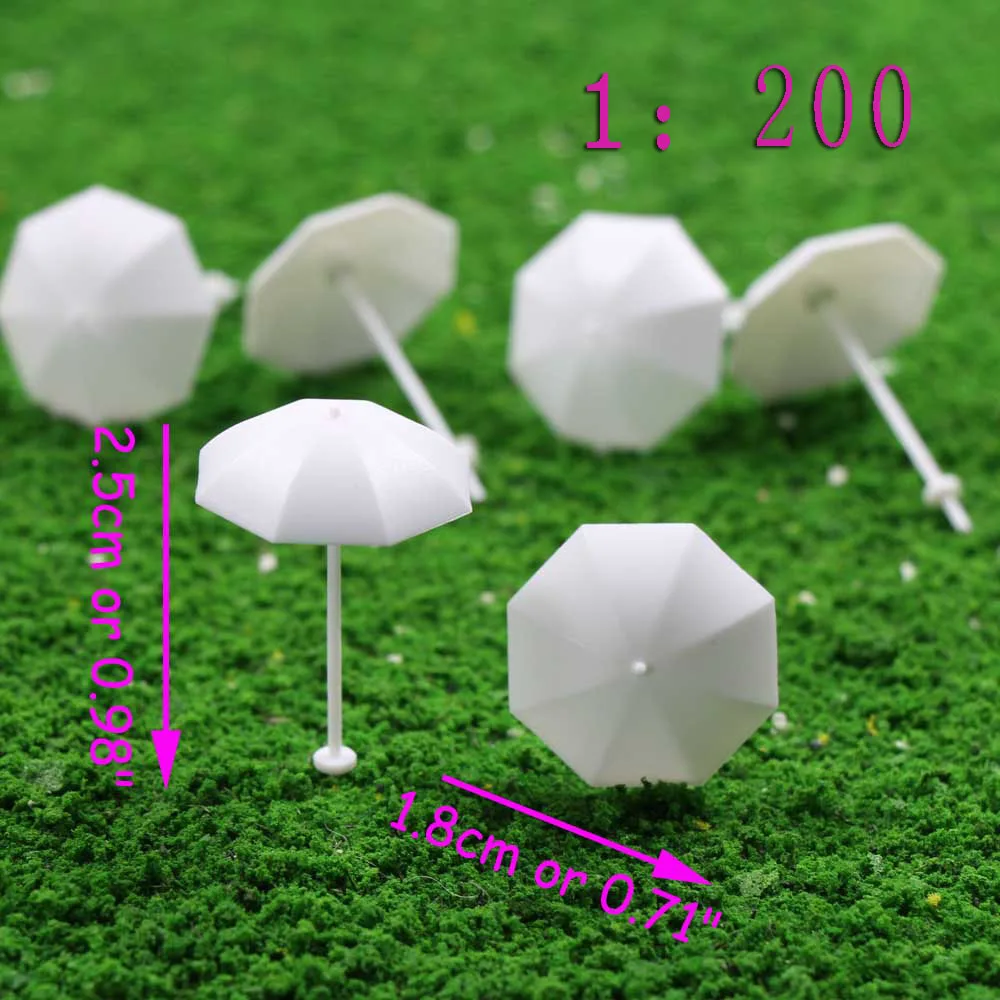 TYS05200 24pcs  DIY parasol Model Train Railway Sun Beach Umbrella Gifts 1:200 Z 