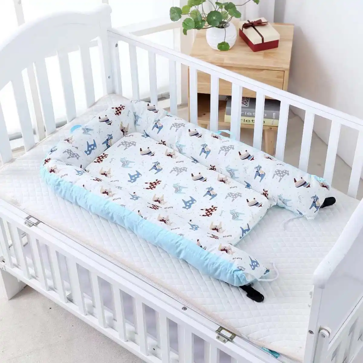 Pink Blue Baby Nest Bed Portable Crib Travel Bed Infant Toddler