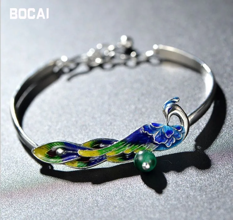 925 sterling silver cloisonne bracelet mosaic ball retro woman's silver bracelet
925 sterling silver cloisonne bracelet mosaic ball retro woman's silver bracelet