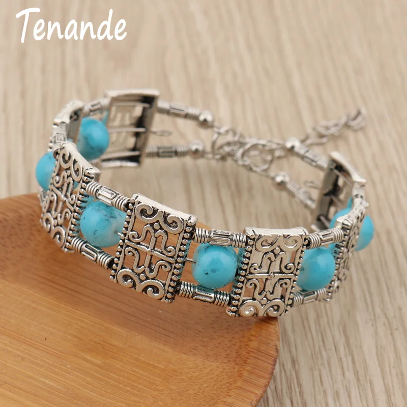 Tenande Bohemia Natural Stone Beads Bangles New Arrival Silver Color Hollow Carved Bracelets & Bangles Cuff for Women Jewelry
Tenande Bohemia Natural Stone Beads Bangles New Arrival Silver Color Hollow Carved Bracelets & Bangles Cuff for Women Jewelry
