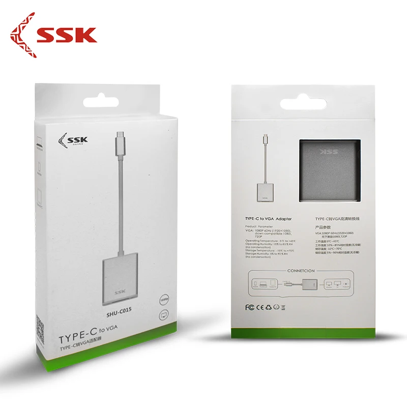 ССК SHU C015 usb 3 1 папа к женскому тип c VGA адаптер конвертер 1080P подключение ТВ