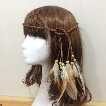 A group of Bohemia folk style hair feather hair band Indian handmade Headband Tiara Headband
A group of Bohemia folk style hair feather hair band Indian handmade Headband Tiara Headband