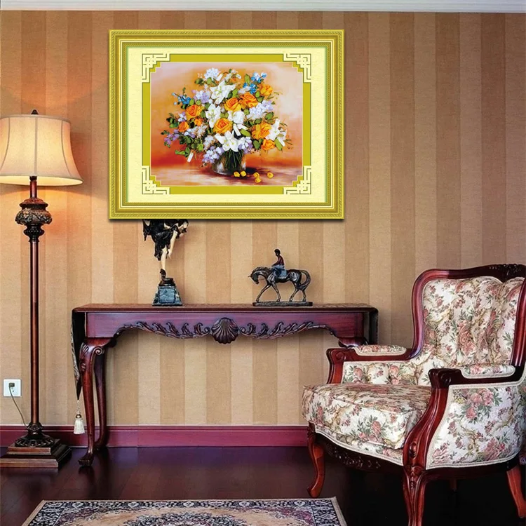DIY 3D Ribbon Embroidery cross stitch kits sets simple handmade needlework/ Colorful flower vase gifts decor picture paintings
DIY 3D Ribbon Embroidery cross stitch kits sets simple handmade needlework/ Colorful flower vase gifts decor picture paintings