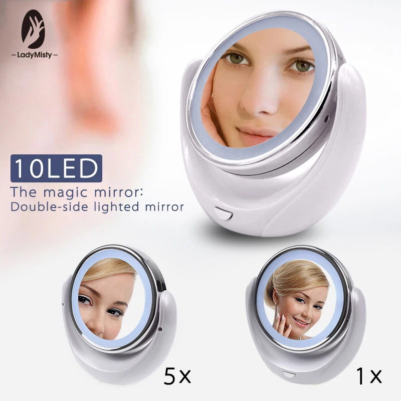 Desktop LED Double Sided Magnifying 360 Degree Swivel Cordless Cosmetic Makeup Mirror Lady Beauty Facial Light Lighted Mirror
Desktop LED Double Sided Magnifying 360 Degree Swivel Cordless Cosmetic Makeup Mirror Lady Beauty Facial Light Lighted Mirror