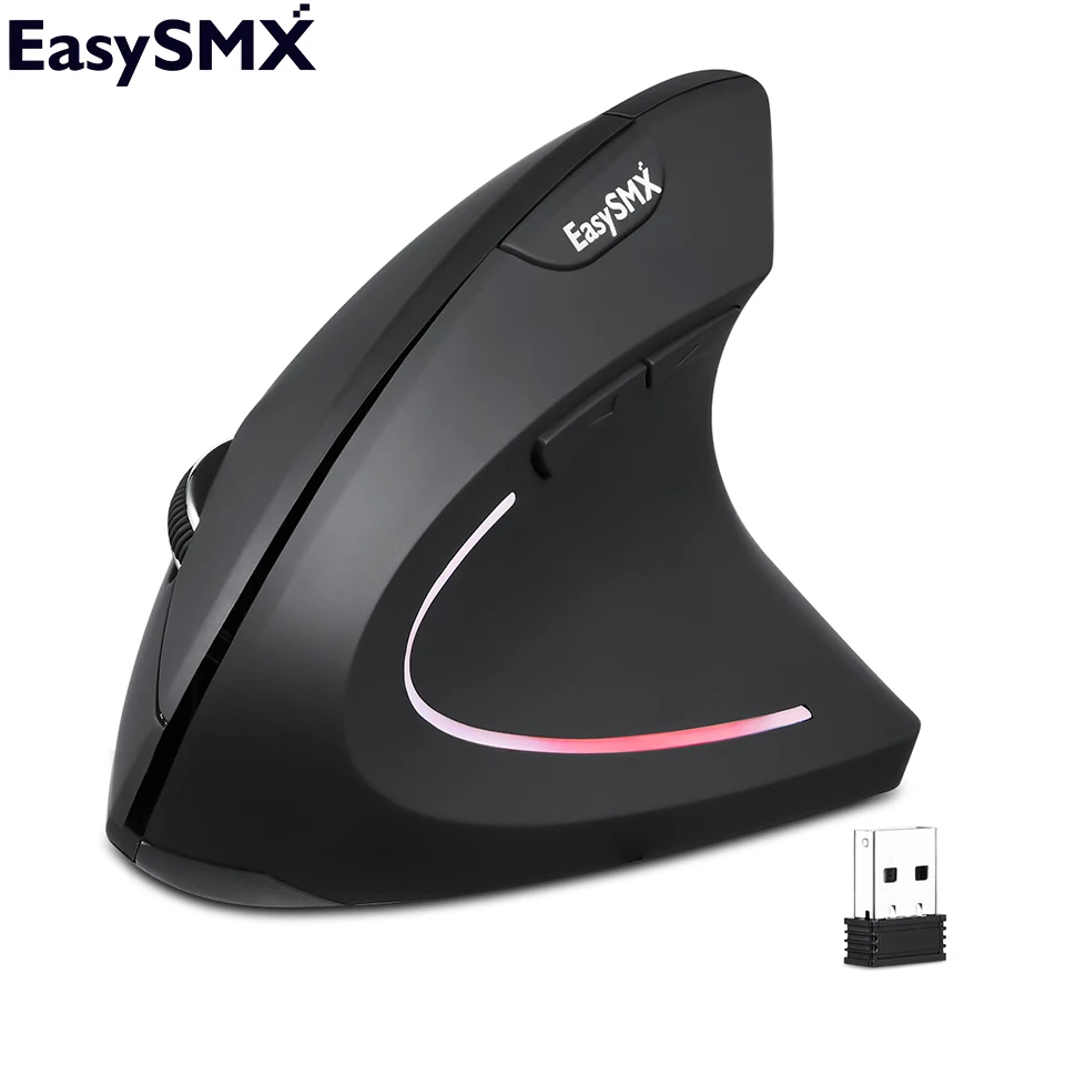 EasySMX Wireless Mouse G814 Vertical Mouse Ergonomic Optical 800 1200 1600 2400 DPI 6 Buttons Mause for Windows MAC OS
EasySMX Wireless Mouse G814 Vertical Mouse Ergonomic Optical 800 1200 1600 2400 DPI 6 Buttons Mause for Windows MAC OS