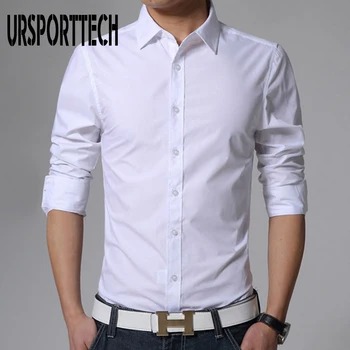 URSPORTTECH High Quality Men Shirt Long Sleeve Solid Candy Color Slim Fit Formal Business Shirt Brand Man Dress Shirts Plus Size
URSPORTTECH High Quality Men Shirt Long Sleeve Solid Candy Color Slim Fit Formal Business Shirt Brand Man Dress Shirts Plus Size