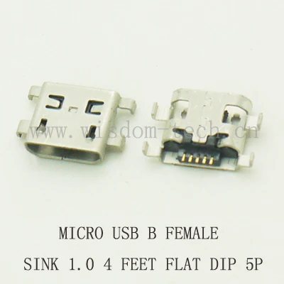 10pcs/lot Phone tail connector Micro 2.0 USB charging socket Mini USB jack 5pin 4feet DIP sink 1.0 FLAT MOUTH
10pcs/lot Phone tail connector Micro 2.0 USB charging socket Mini USB jack 5pin 4feet DIP sink 1.0 FLAT MOUTH